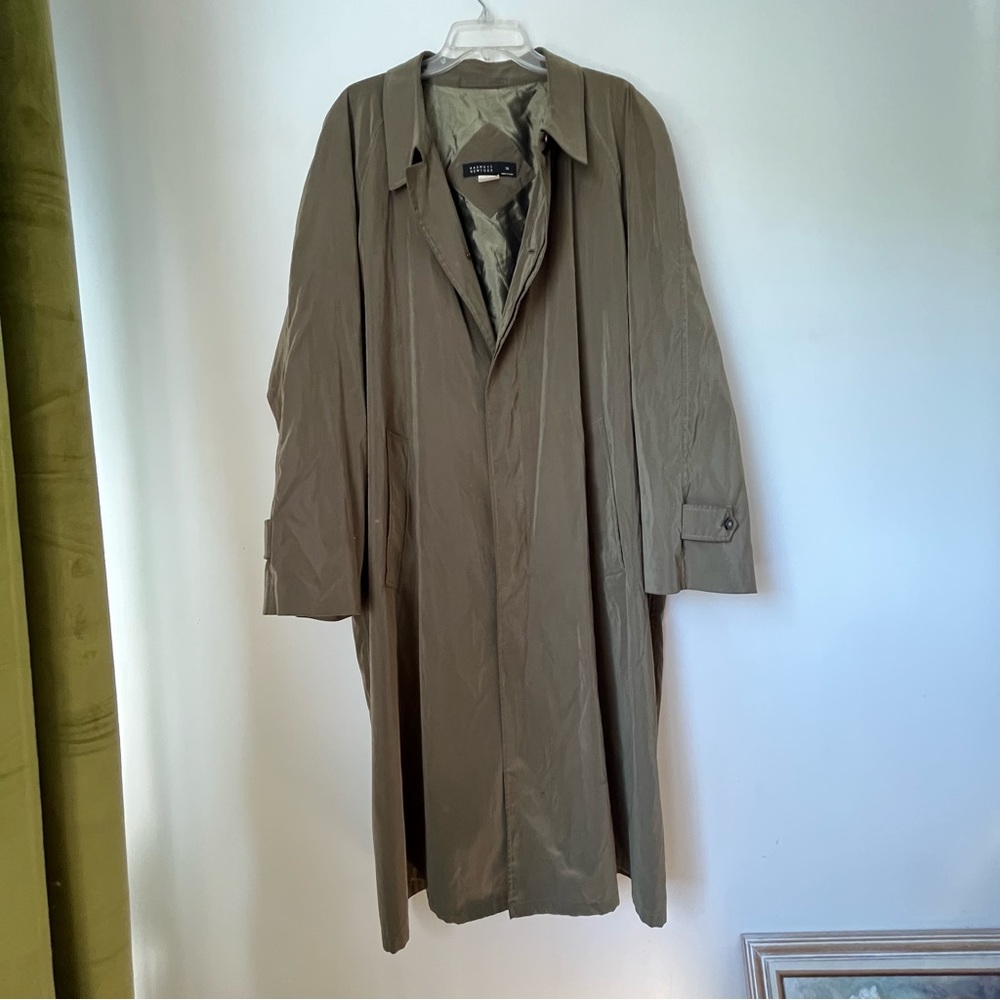 Vintage 90s Barneys New York BelsetaPS Green Trench Coat Mens IT 56/ US XXXL
